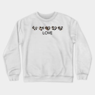 Leopard Print Hearts with ''love'' text Crewneck Sweatshirt